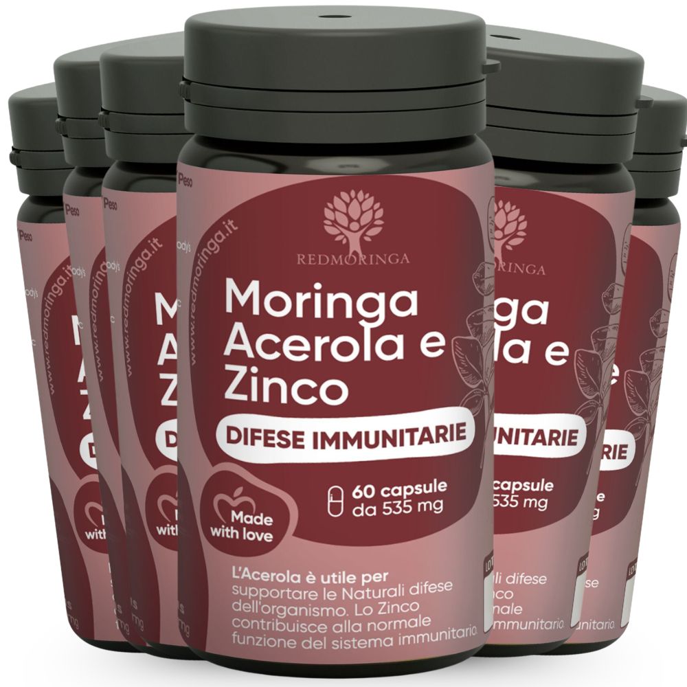 RedMoringa Immunabwehr Acerola, Zink & Bio Moringa 360 Kapseln 6 St