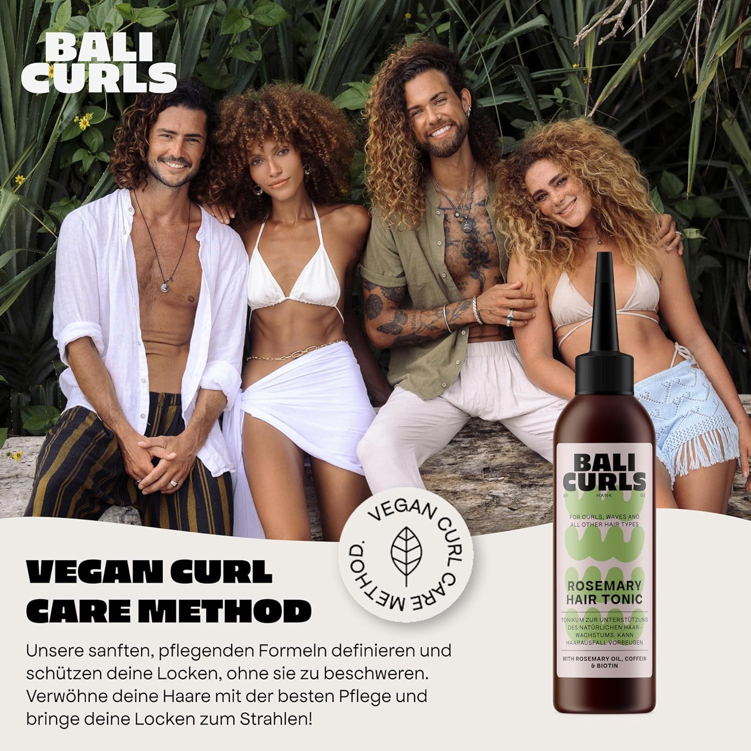 BALI CURLS Haarpflege Locken Set-  Rosemary Tonic, Nourishing Shampoo, Curl Defining, Hydrating Curl