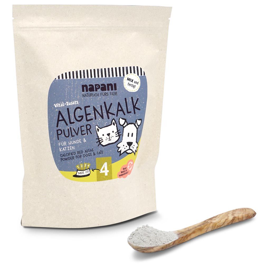 Algenkalk Pulver, Ergänzungsfuttermittel für Hunde & Katzen