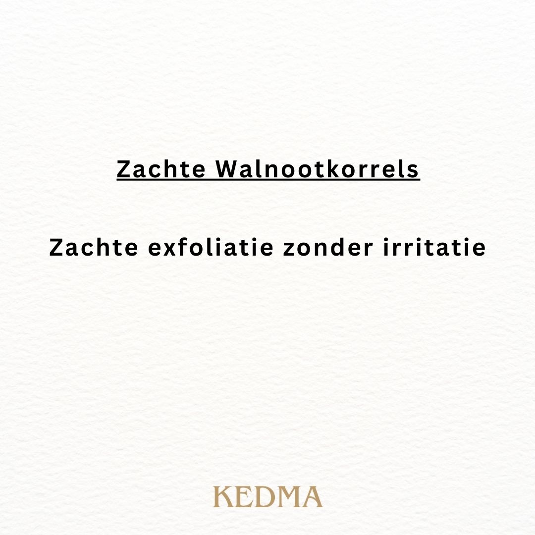 Tekst op crème achtergrond: Niet geschikt voor: Zeer Gevoelige Huid: Test vooraf aanbevolen. Kedma logo.