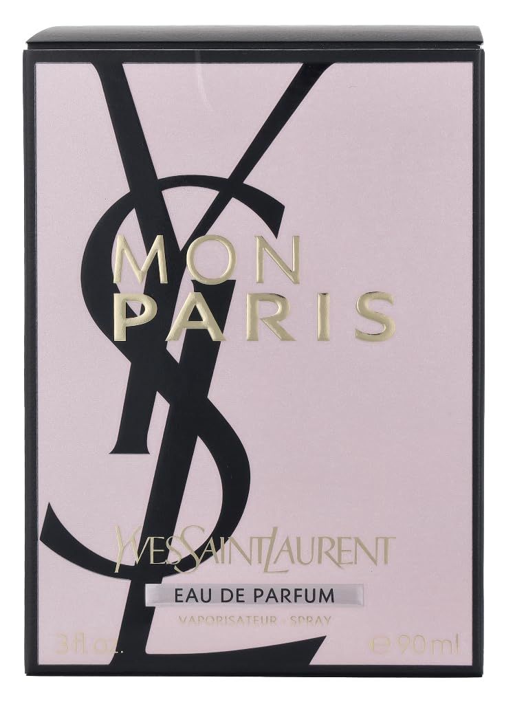 Verpackung mit Logo und Schriftzug "Mon Paris" und "Yves Saint Laurent".