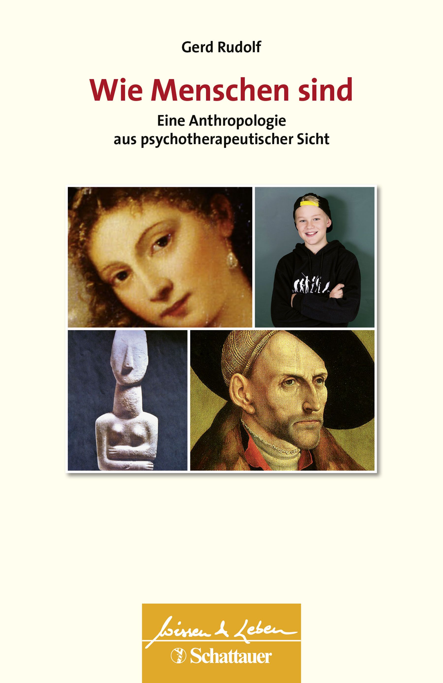 Buchcover mit Titel "Wie Menschen sind". Vier Kunstwerke und Logo "Leben & Leben".
