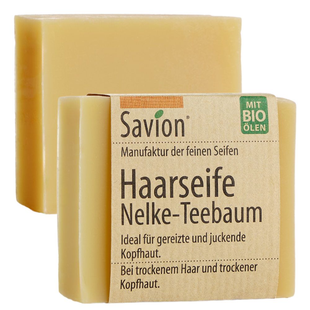 Savion Bio Haarseife Nelke-Teebaum für gereizte und empfindliche Kopfhaut