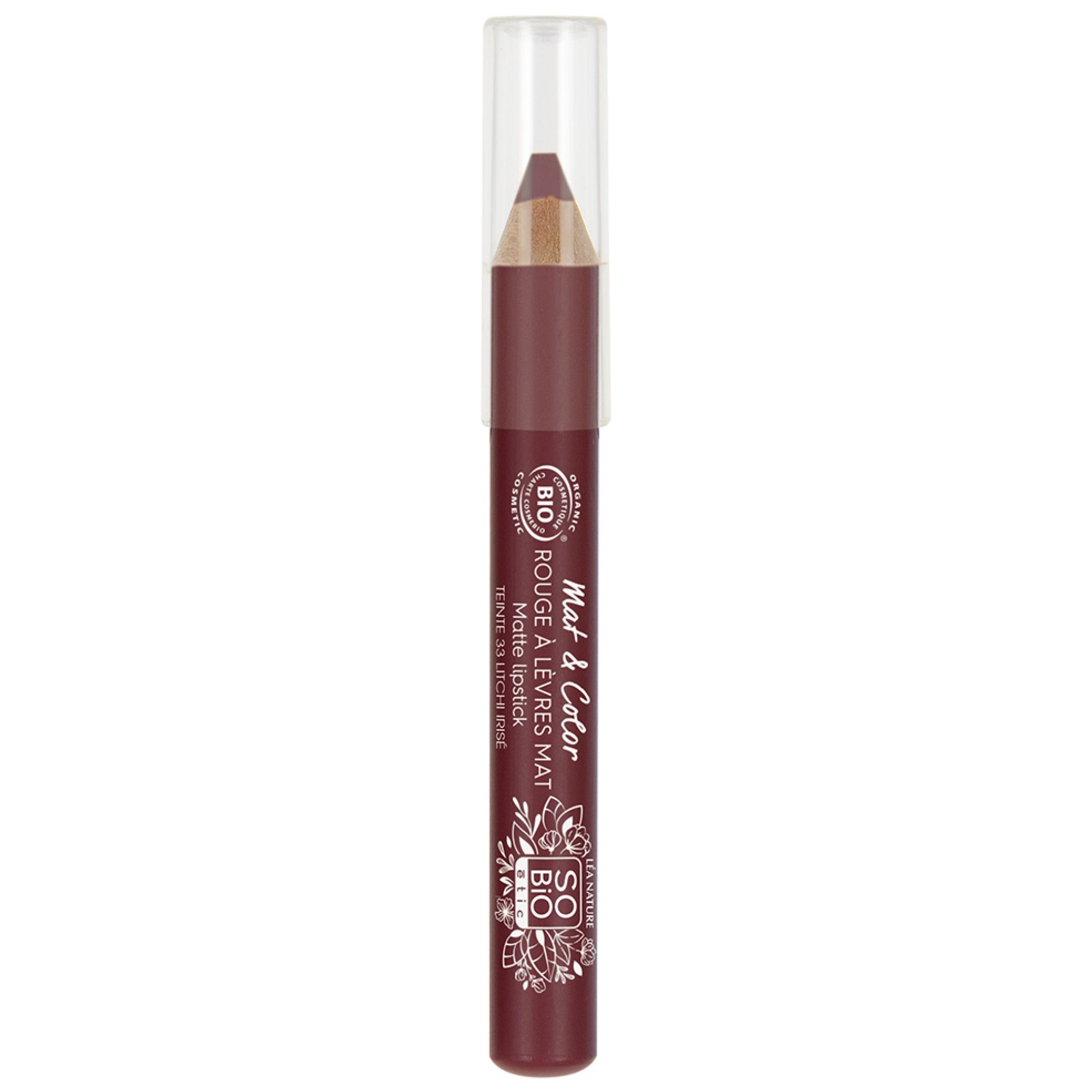 Léa Nature SO BIO étic Mat & Color Matter Bio-Lippenstift (Farbe : Irisierter Litschi) 10x1,7x1,7 cm