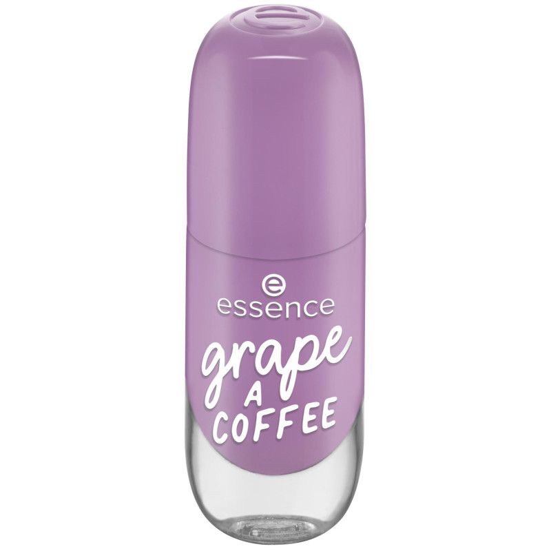 Essence Nagellackfläschchen in hellem Lila, Aufschrift "Grape a coffee".