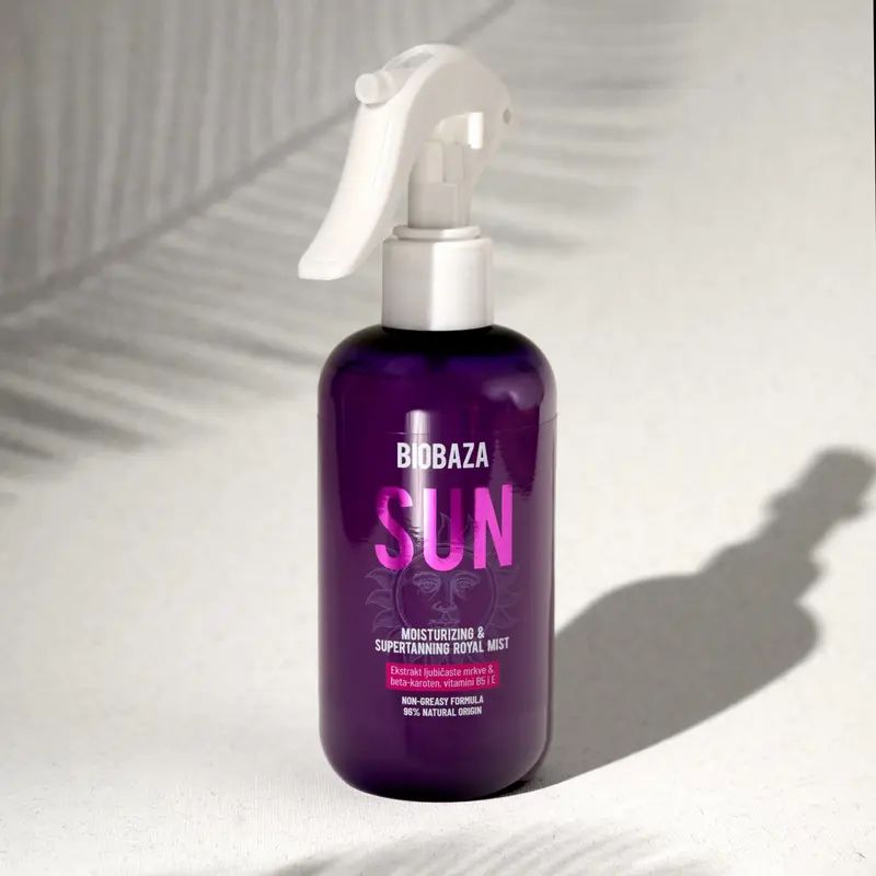 BIOBAZA Royal Mist Feuchtigkeitsspray – Hydratisierendes Bräunungsspray für Haut & Haare