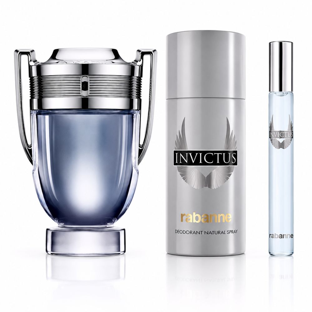Set mit Herrenparfüm Paco Rabanne Invictus e 3 Pc
