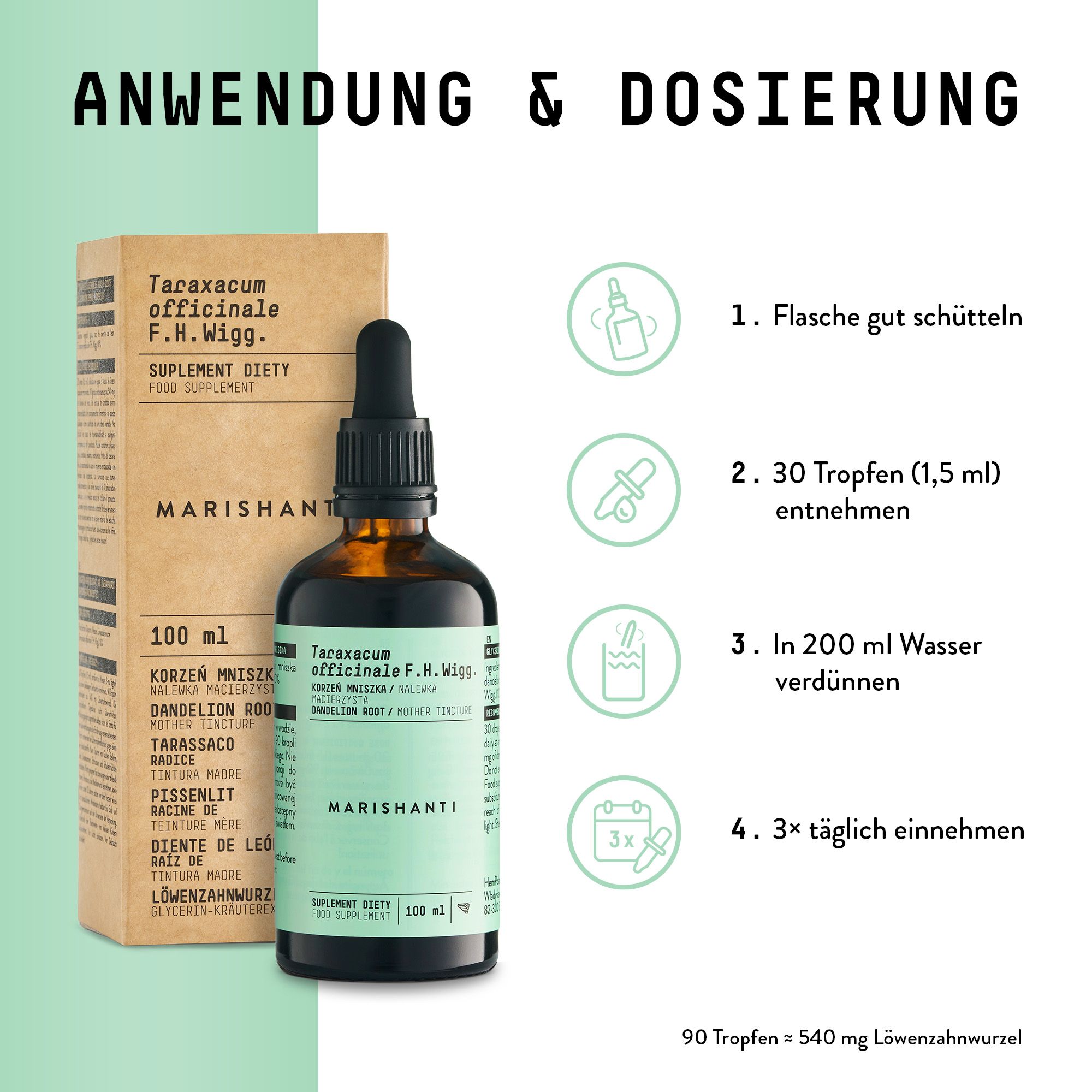 Marishanti Löwenzahnwurzel Extrakt – alkoholfrei