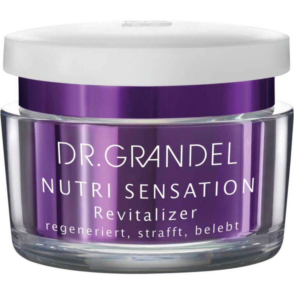 Dr. Grandel Nutri Sensation Revitalizer in violettem Tiegel mit klarem Deckel.