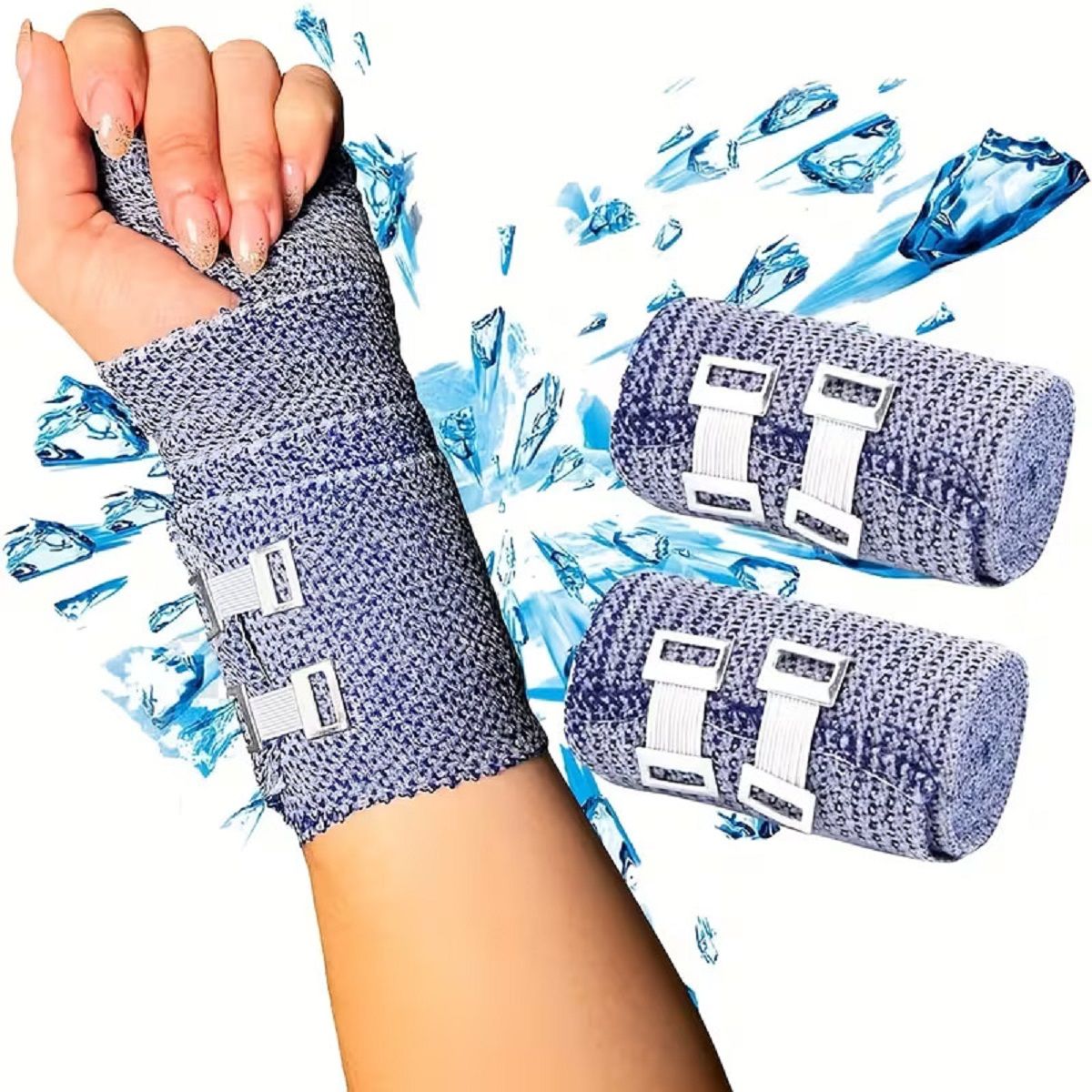 Kühlbandage Set, elastisch & atmungsaktiv, für Handgelenk, Knie & Knöchel, Sport & Alltag