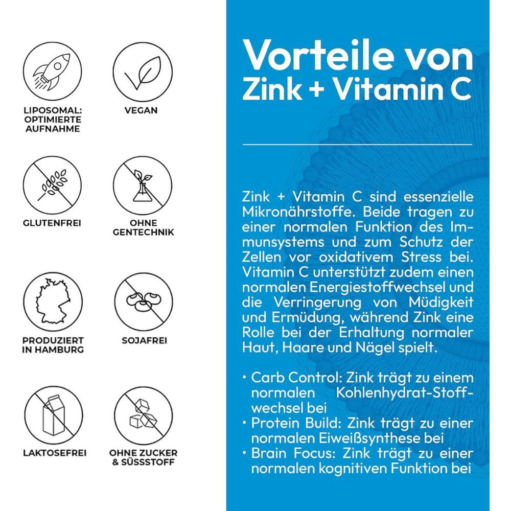 ActiNovo Zink + Vitamin C Liposomal mit Blutorangengeschmack