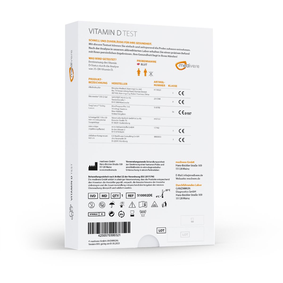 medivere Labordiagnostik Vitamin D Bluttest 1 St Test