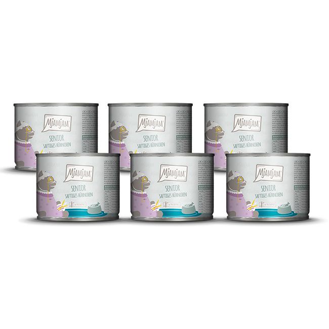 MjAMjAM - Senior saftiges Hühnchen 6x200 g Futter