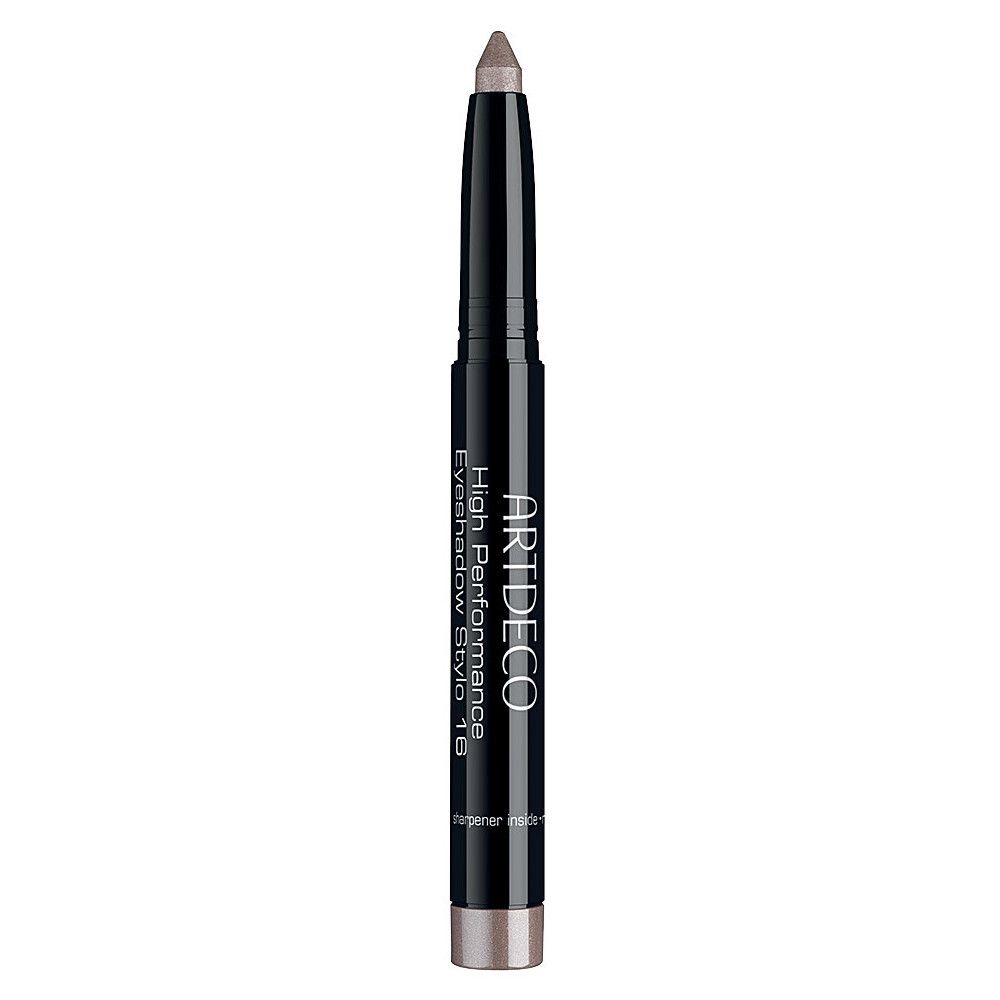 Artdeco High Performance Eyeshadow Stylo. Schwarzer Stift mit silberner Spitze. Text: Eyeshadow Stylo 16.