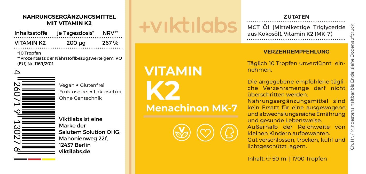 Viktilabs Vitamin K2: Mit MK7-Menaquinon