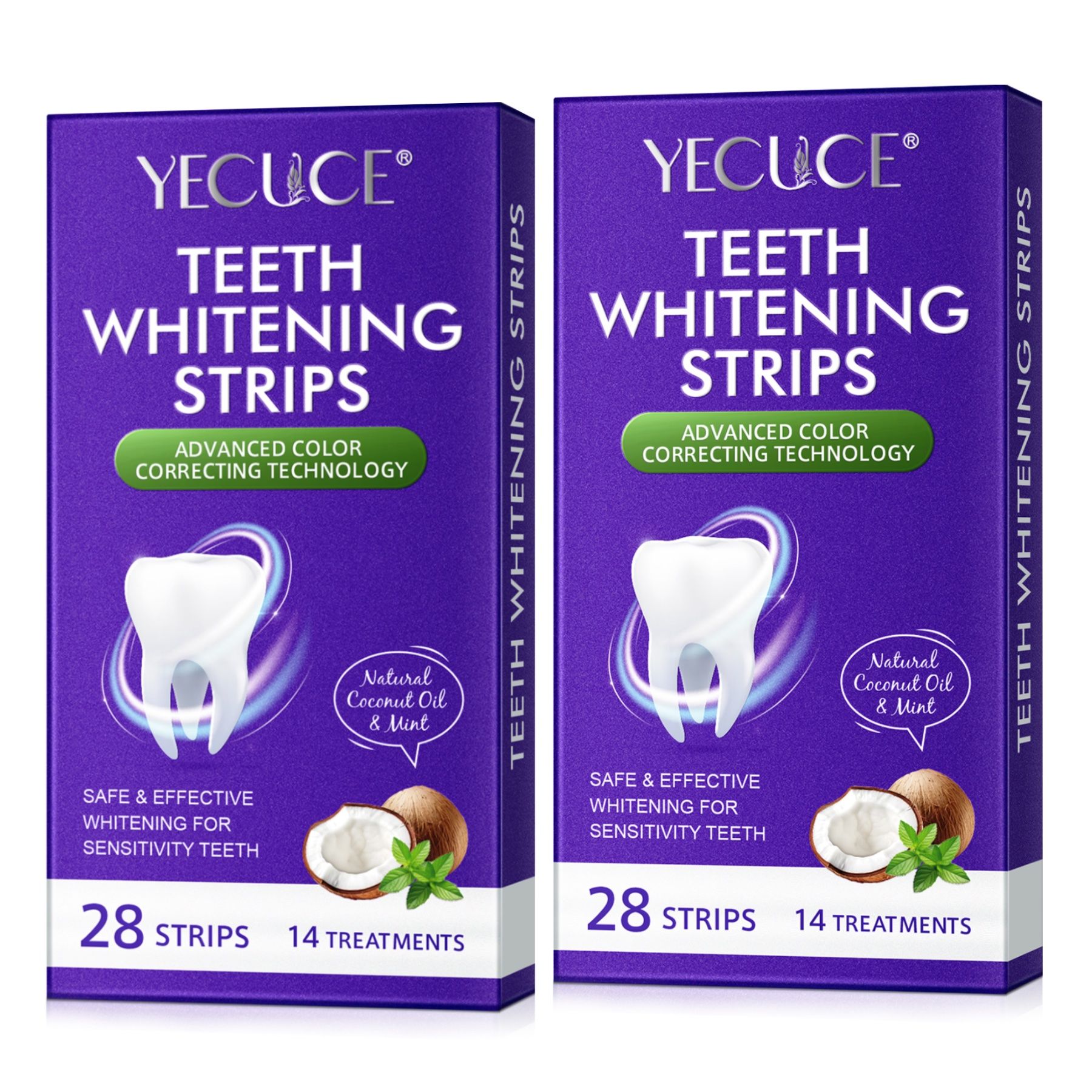 P-beauty Zahnaufhellung Whitening Strips Zahnbleaching Bleaching Kokosöl Minze 2x28 St Streifen