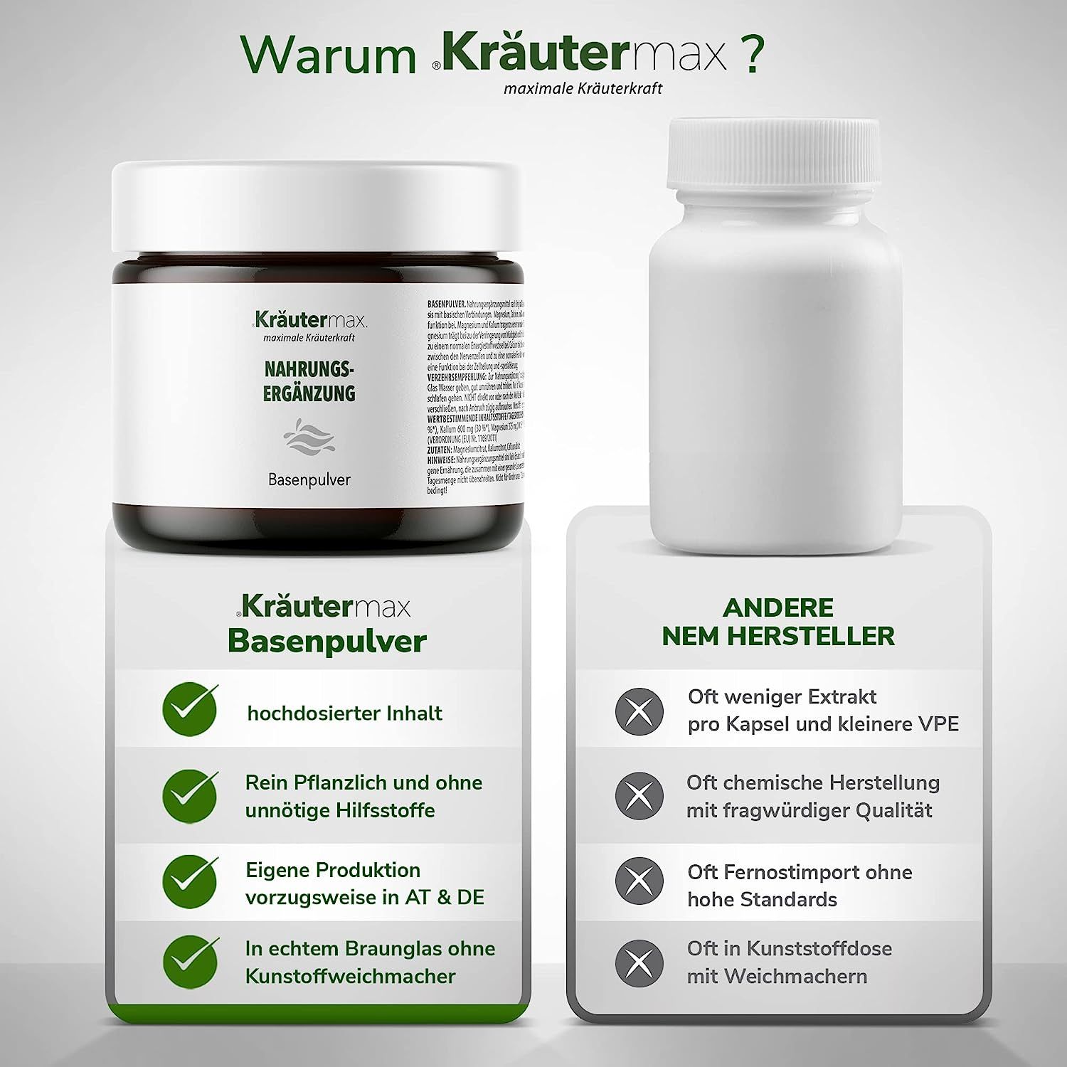 Kräutermax Basenpulver ohne Zucker 320 g Pulver