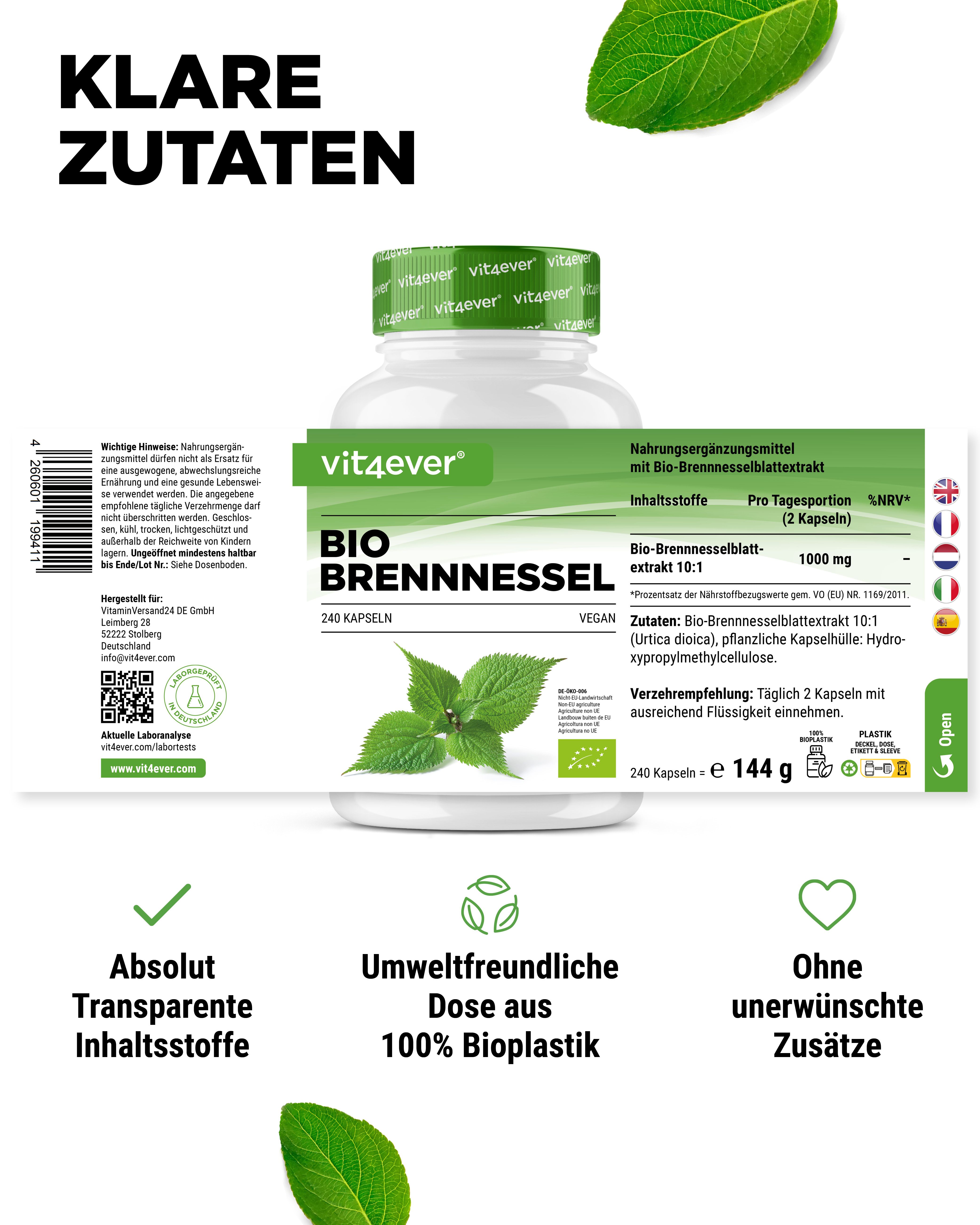 vit4ever Bio Brennnessel Extrakt