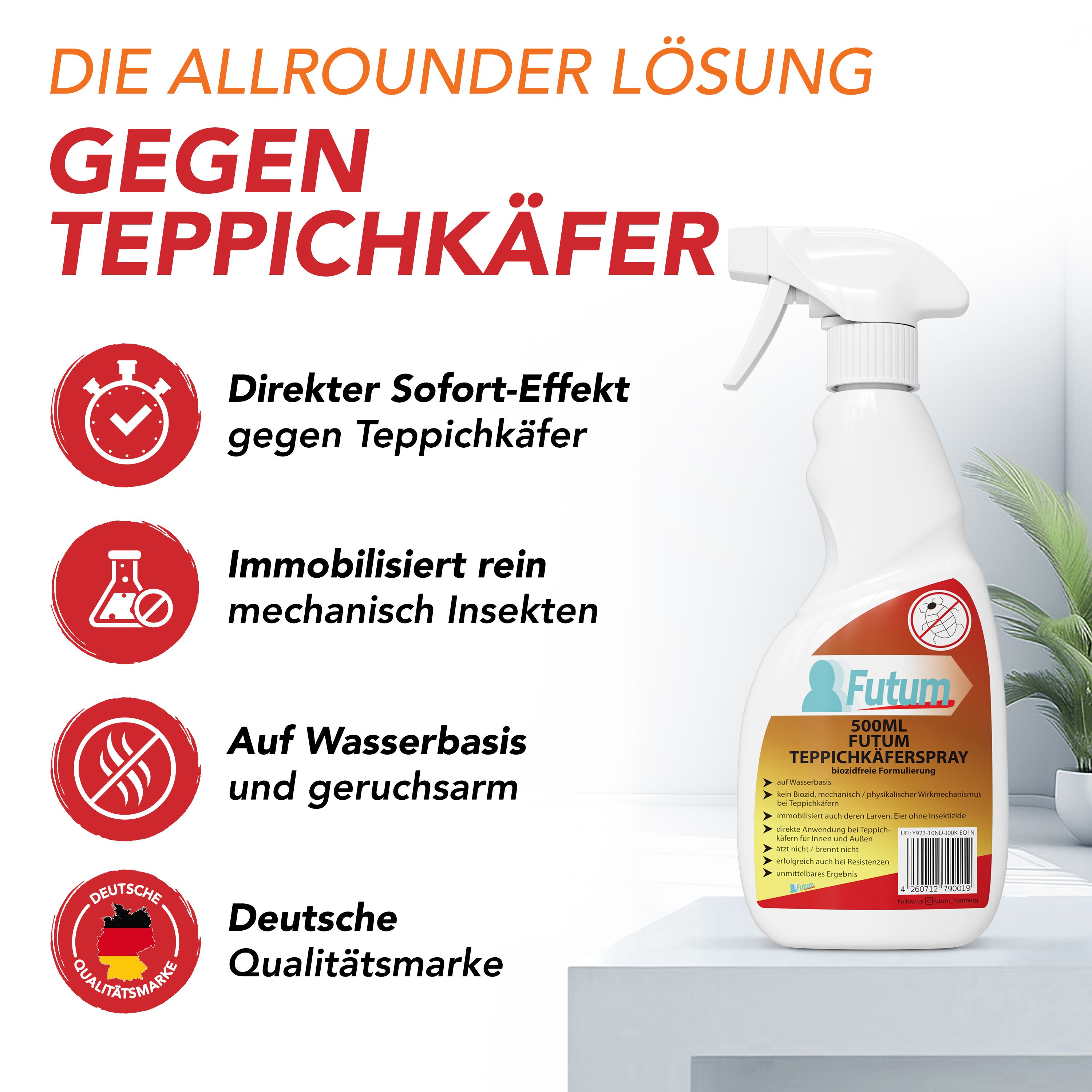FUTUM 2x500ml Teppichkäferspray
