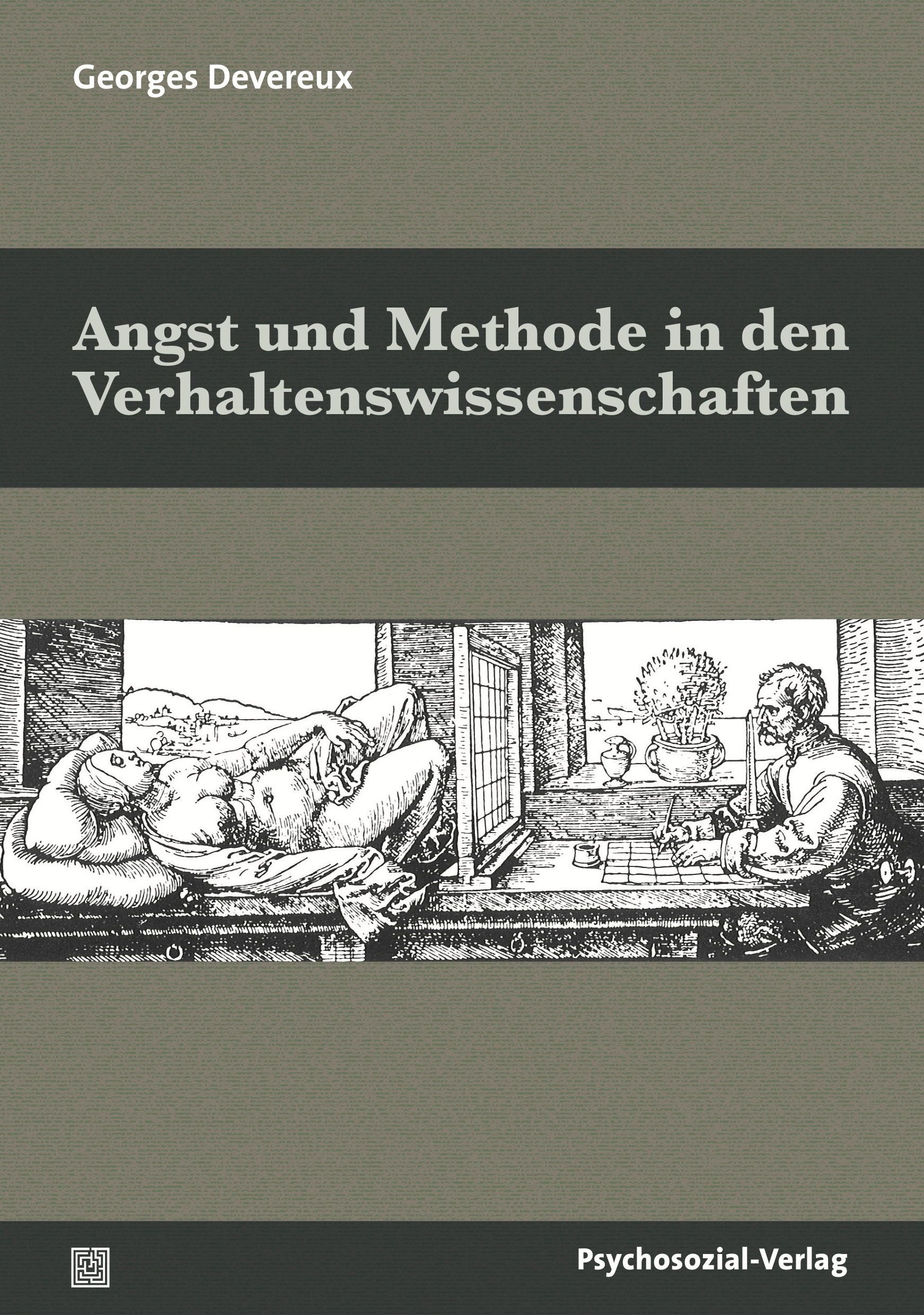 Buchcover: "Angst und Methode in den Verhaltenswissenschaften". Autor: Georges Devereux. Verlag: Psychosozial-Verlag. Illustrationen.