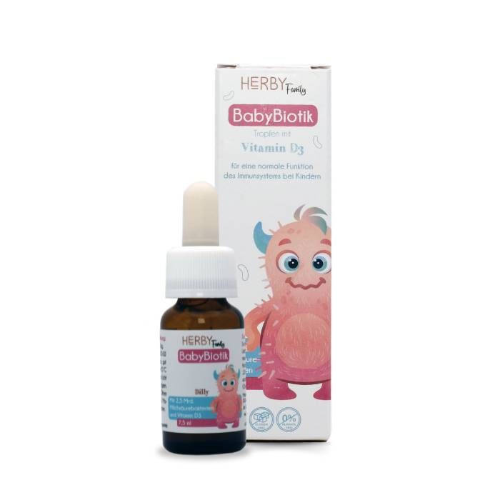 Herby Family® BabyBiotik Tropfen für Babys und Kinder mit Vitamin D3 und Milchsäurekulturen