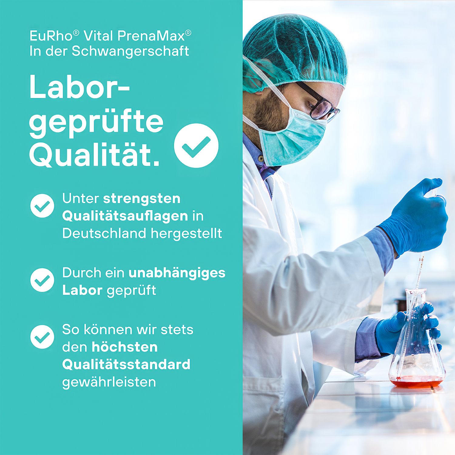 EuRho® Vital PrenaMax® Schwangerschaft & Kinderwunsch | Folsäure, DHA, Eisen & Jod