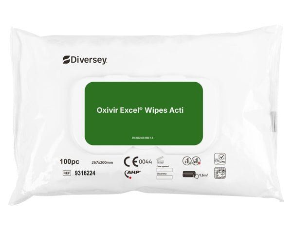 Oxivir® Excel Wipe Acti Desinfektionstücher mit breitem Wirkungsspektrum 100 St Desinfektionslösung