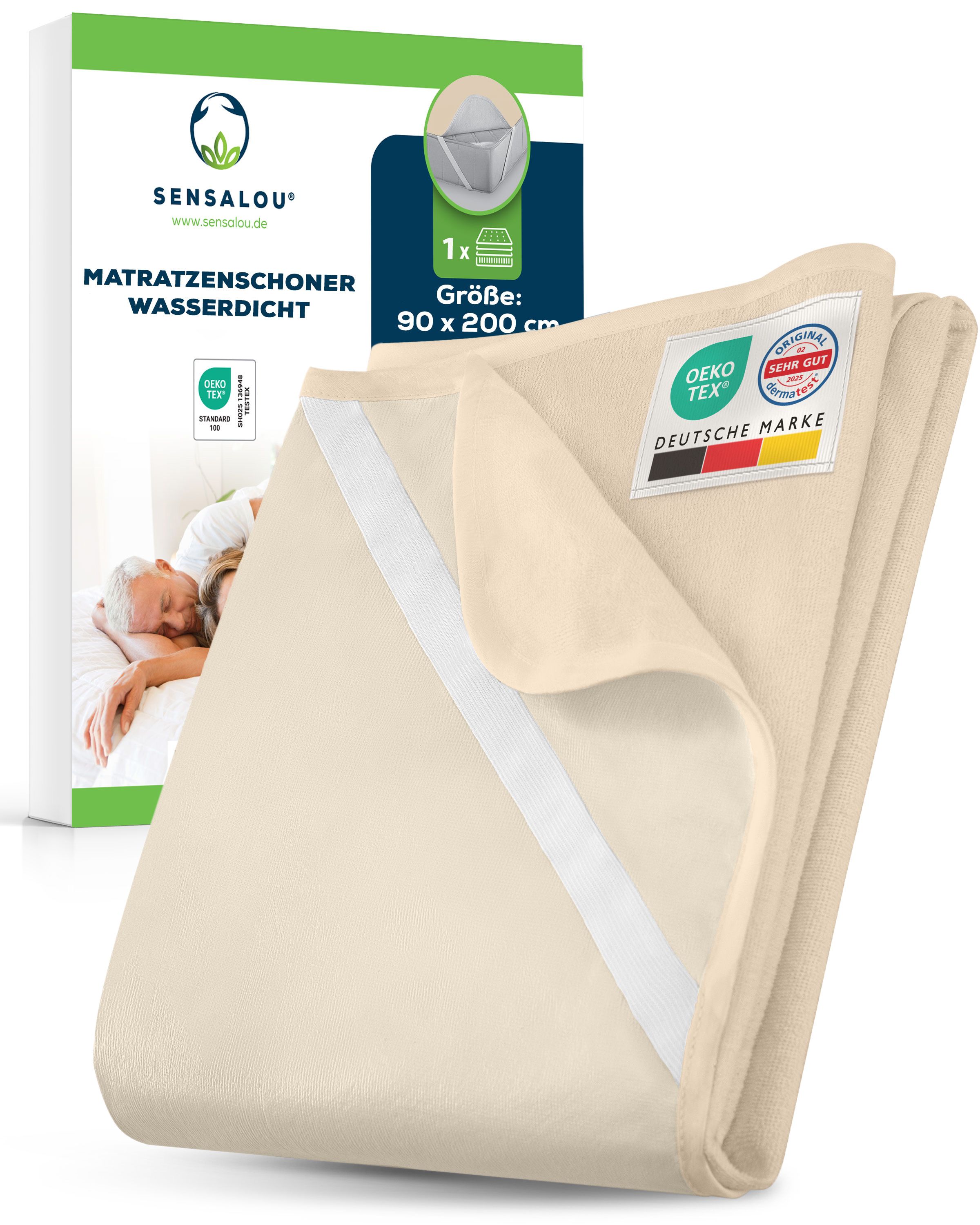 Sensalou Matratzenschoner 90 x 200 cm - Beige