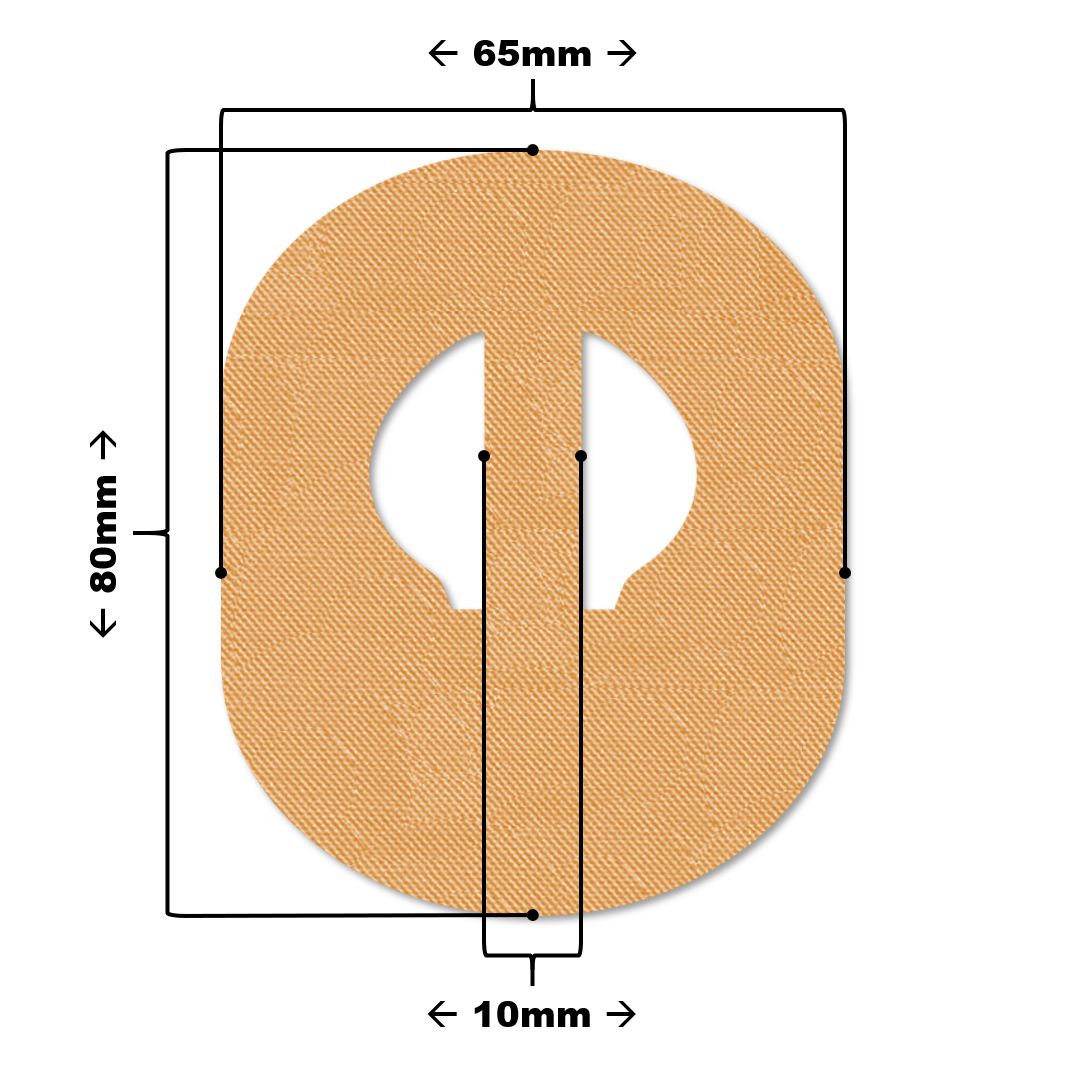 Ovales Pflaster mit Aussparung. Abmessungen: 80x65x10mm.