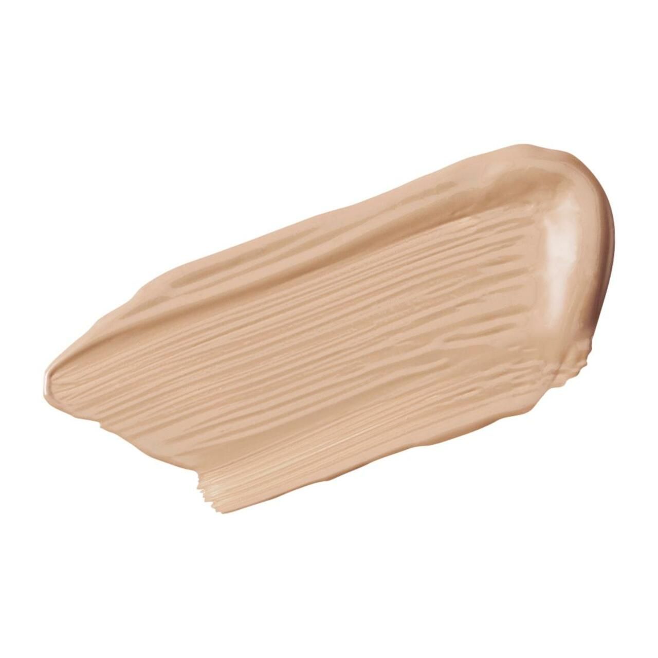 Ausgestrichene Concealer-Probe. Farbton. Textur. Helle, beige Farbe.