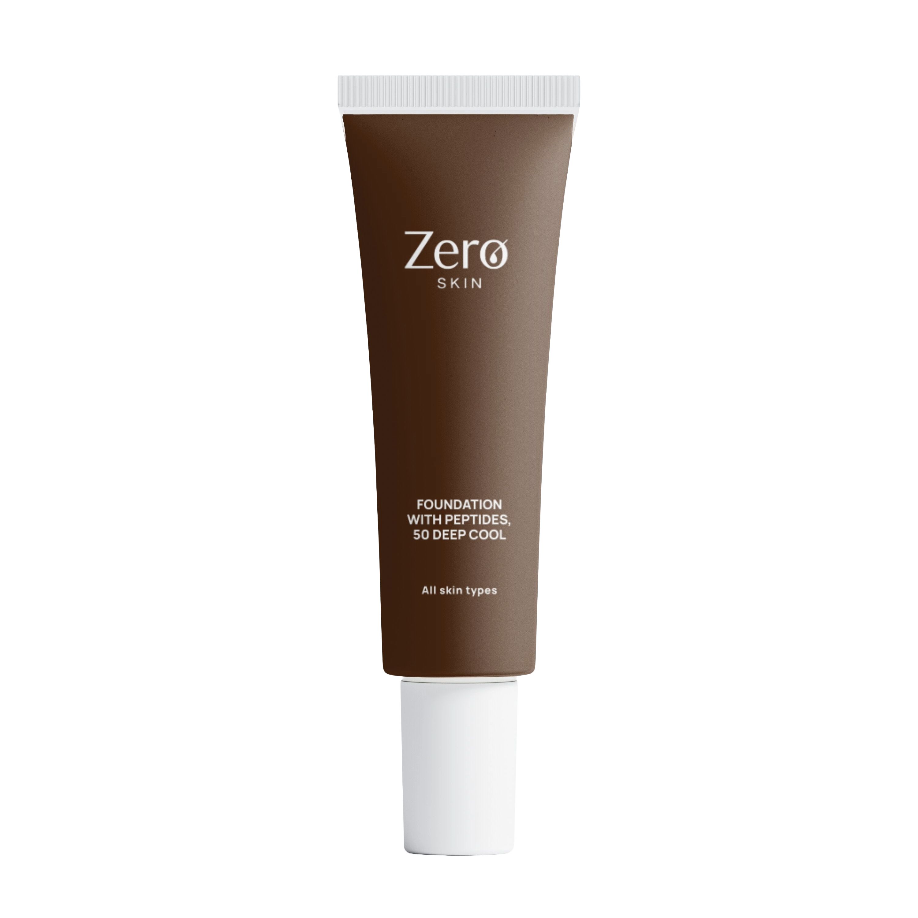 Zero Skin Foundation mit Peptiden, 50 Deep Cool - hautpflegende Formel Hyaluronsäure 30 ml Make up