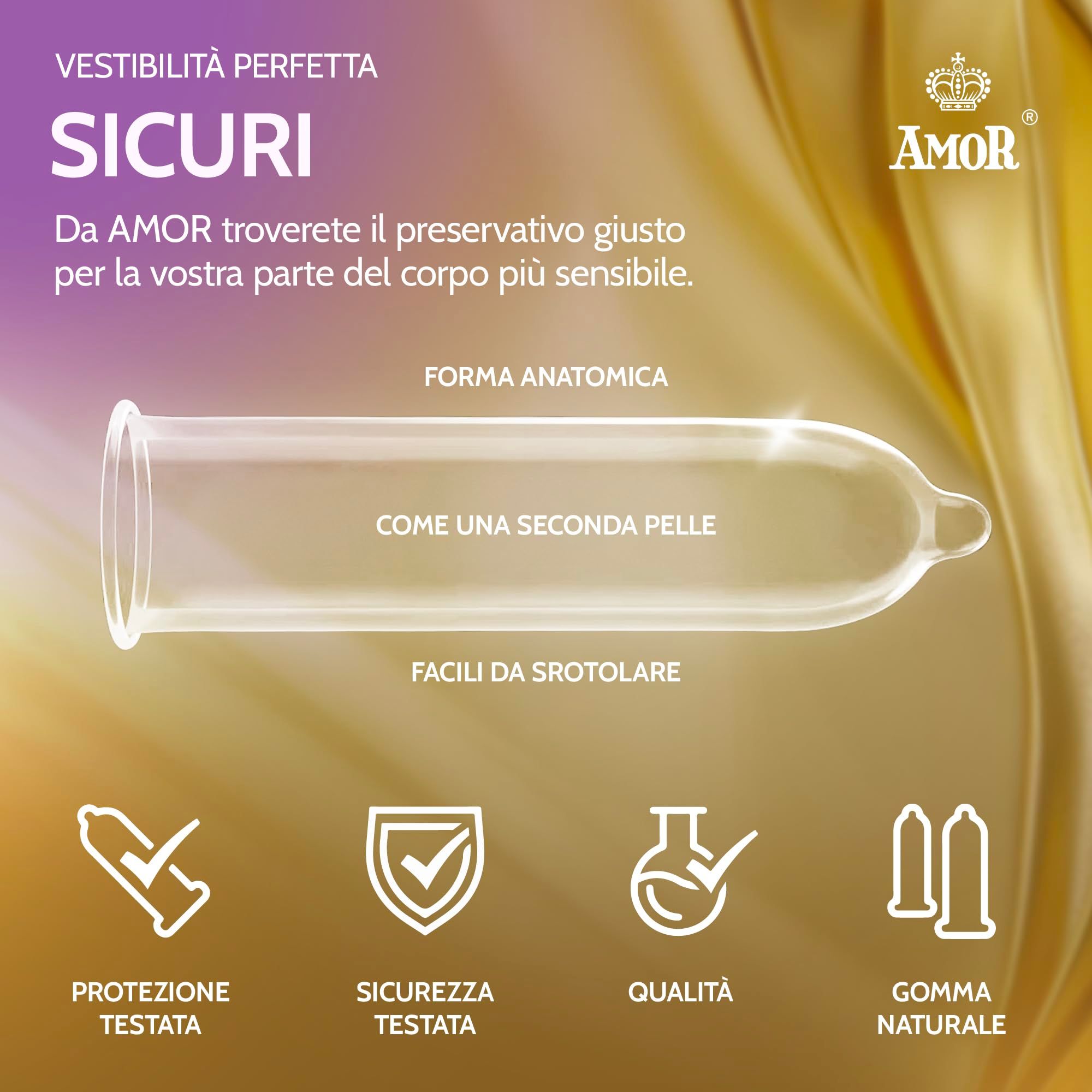 Transparenter Kondom mit anatomischer Form, latexfrei, leicht abrollbar.