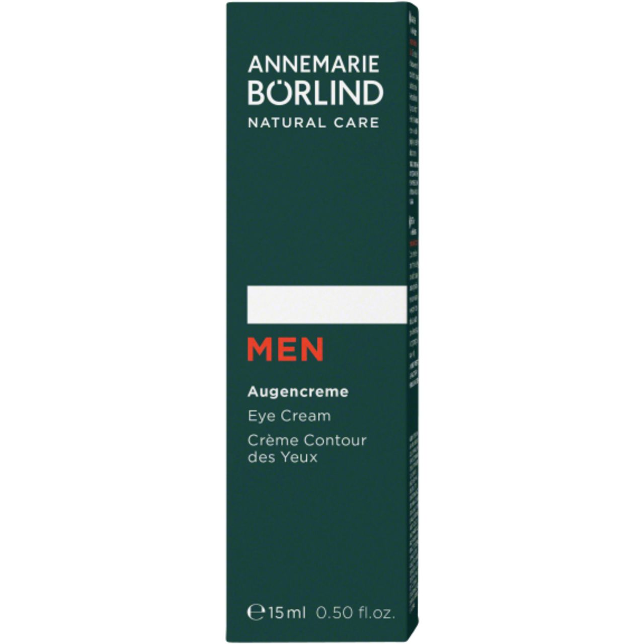 Produktbild einer weißen Tube Augencreme mit schwarzer Schrift.