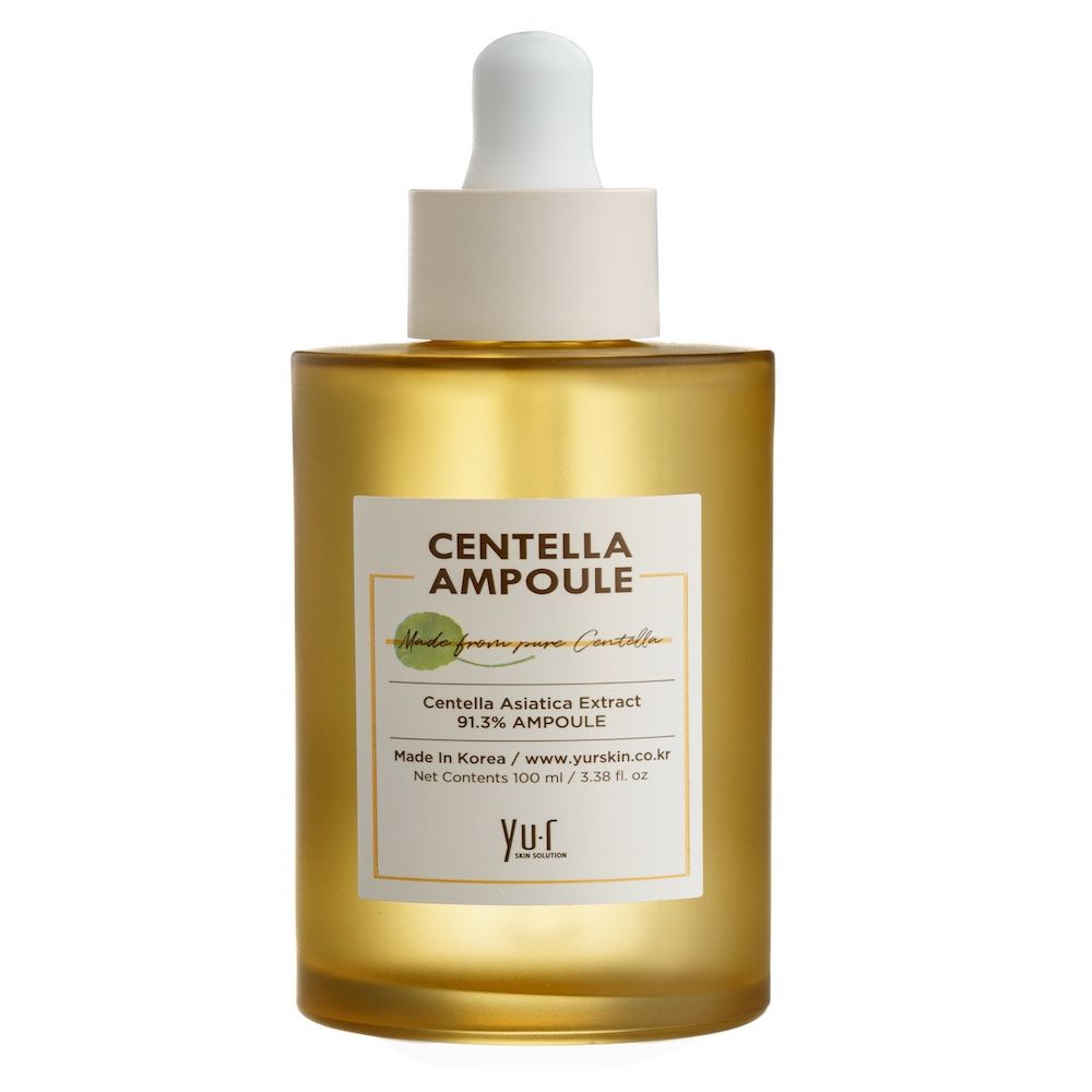 Serumflasche. Aufschrift: Centella Ampoule, 91,3% Extrakt. Marke: Yu.r.