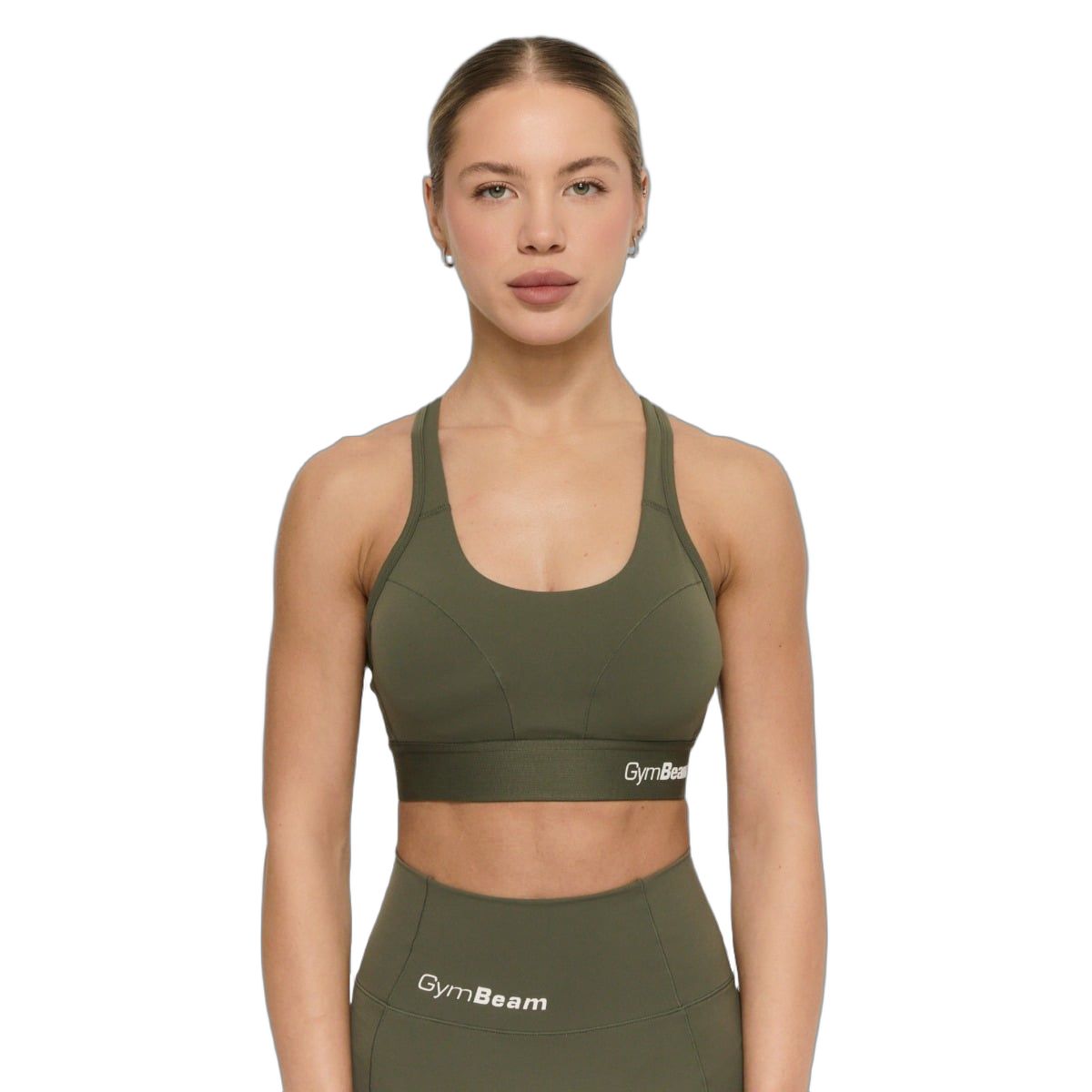 GymBeam Sport-BH Damen Combat mit verstellbaren Trägern in Olive Grey 1 St