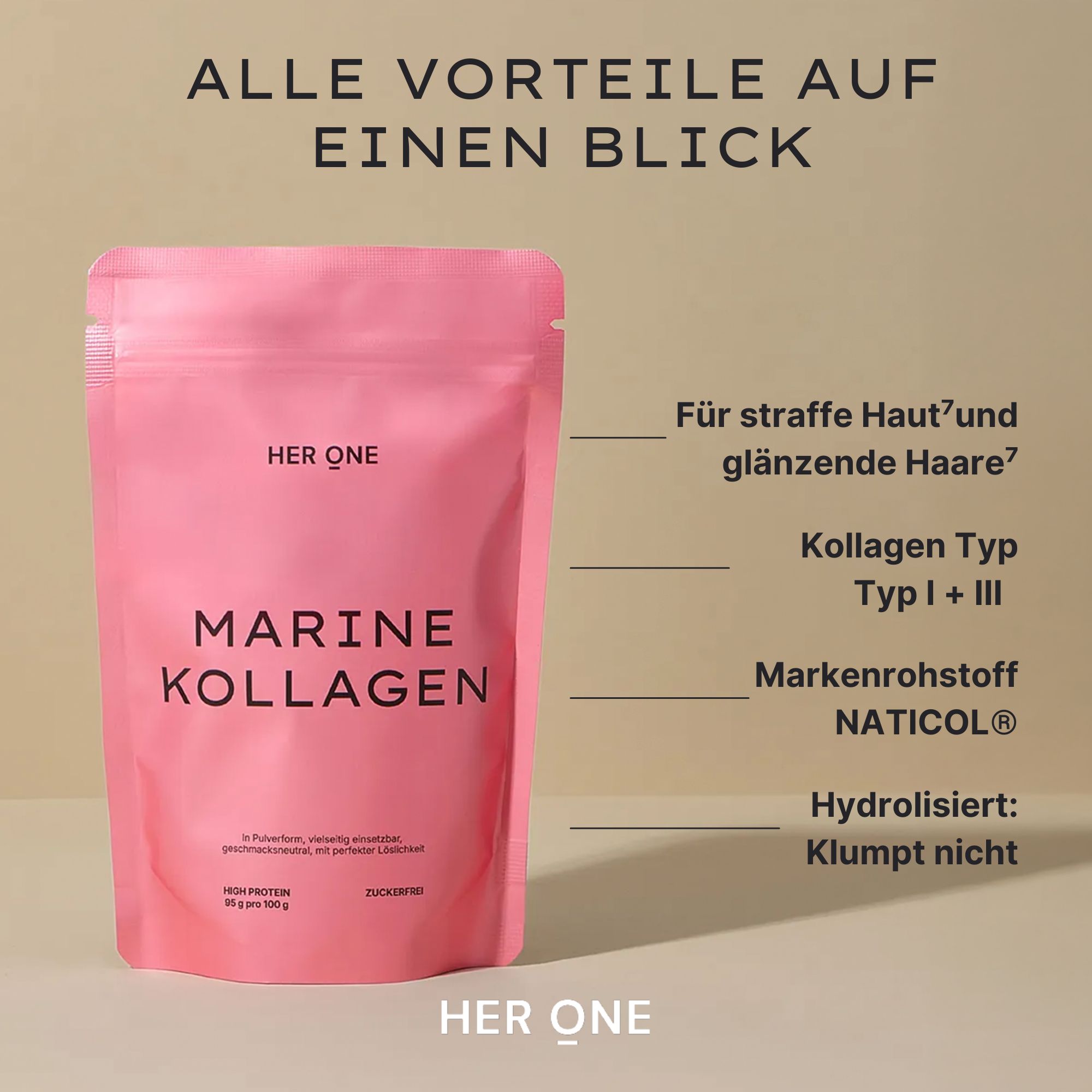 HER ONE Naticol® Marine Kollagen mit Chrom & Kupfer