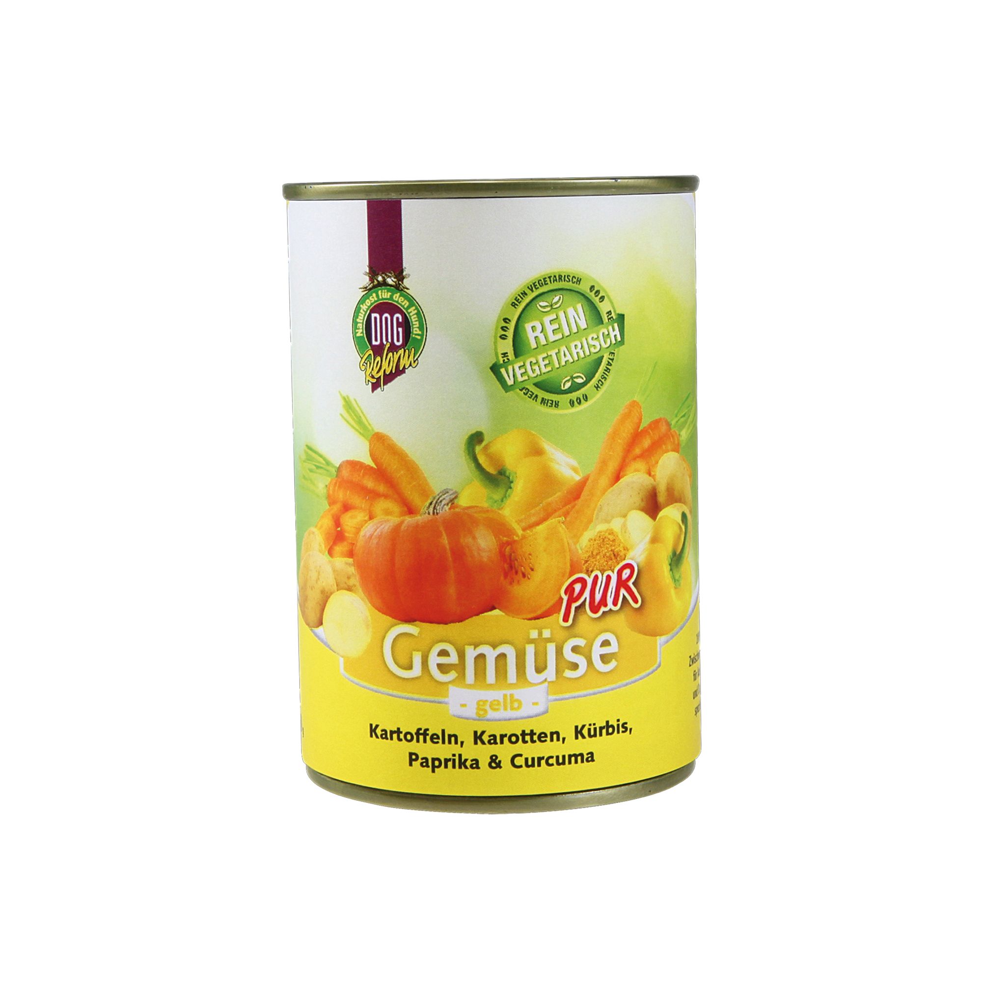 Schecker 100% Gemüse pur - gelb vegetarisch ideal zum Barfen/Schonkost Diätfutter 3x410 g Futter