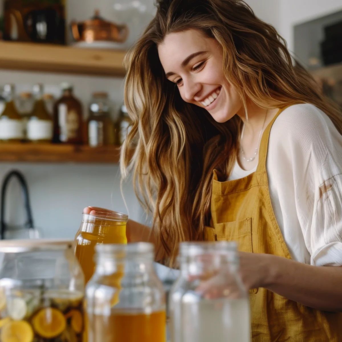 WELLNESS-DRINKS Bio-Kombucha mit lebendem Kombucha-Pilz (SCOBY)