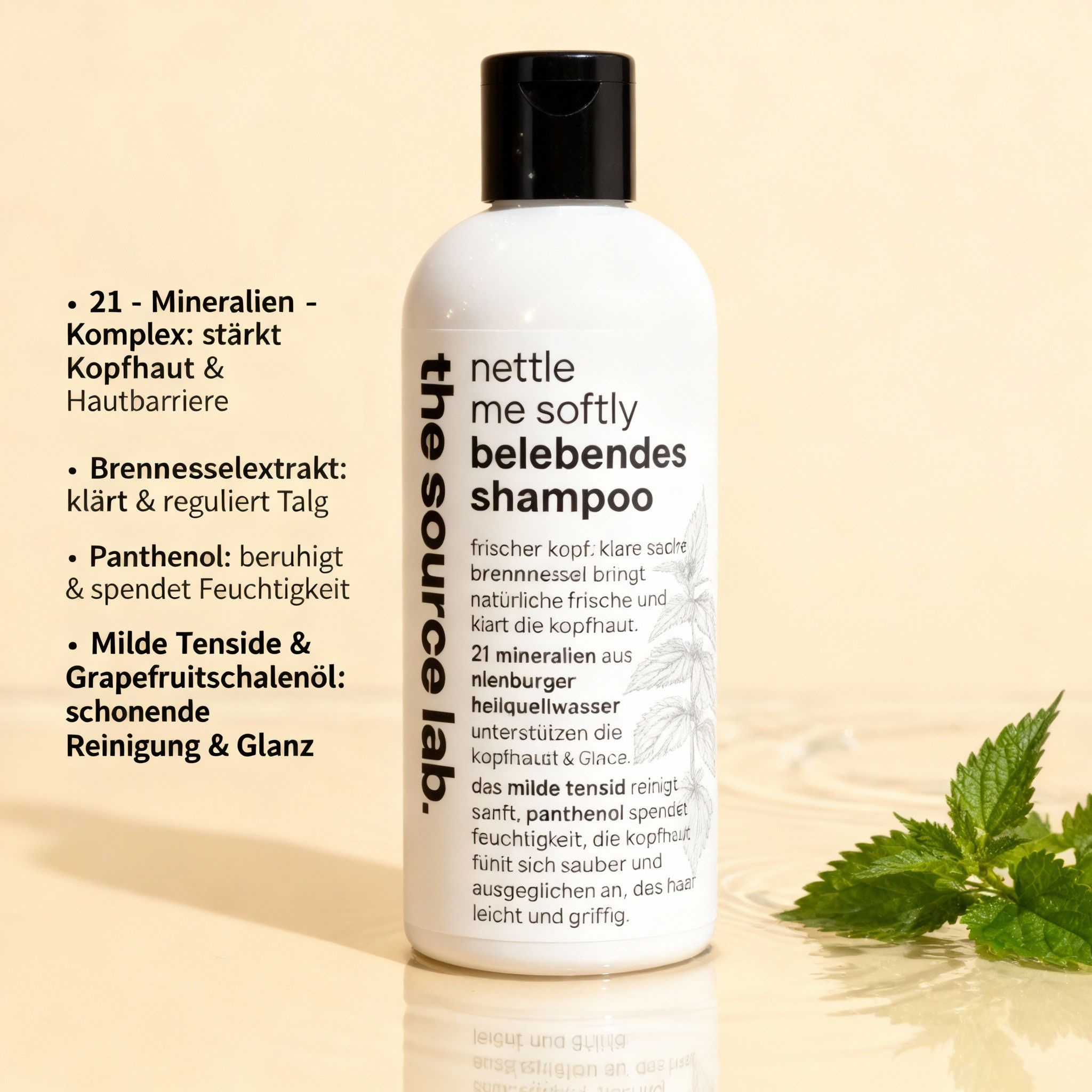the source lab. nettle me softly – belebendes Kombinationsshampoo 250ml