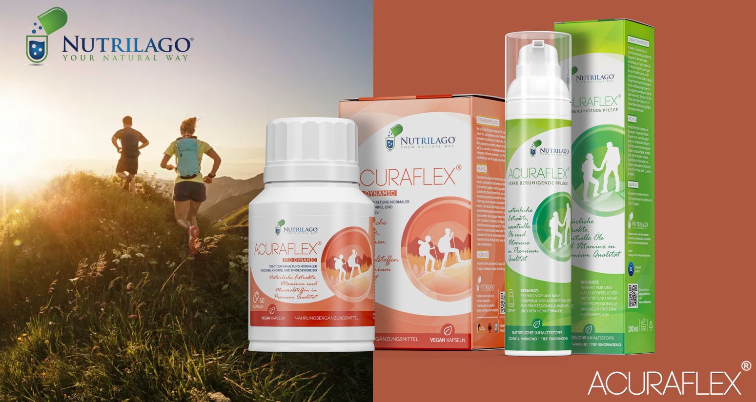 Nutrilago® ACURAFLEX Pro Dynamic - Nahrungsergänzung für Gelenke, Knorpel und MEHR BEWEGLICHKEIT