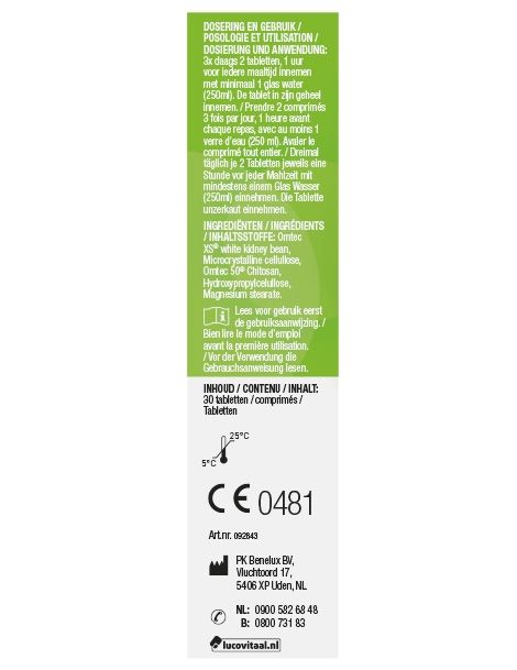 Rückseite der Obesimed Max Forte Packung mit Anwendungshinweisen.