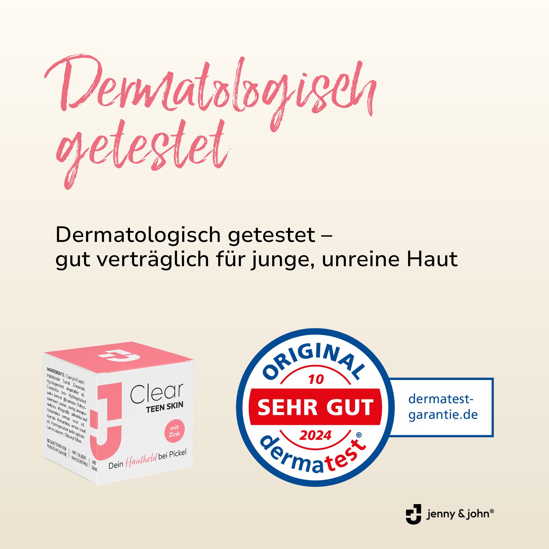 Jenny & John® CLEAR TEEN SKIN – Anti-Pickel-Balsam für Teenager in der Pubertät