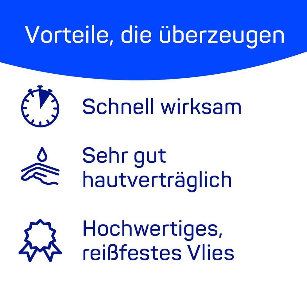 Vorteile von Bacillol® 30 Sensitive Tissues: Schnell wirksam, sehr gut hautverträglich, hochwertiges Vlies.