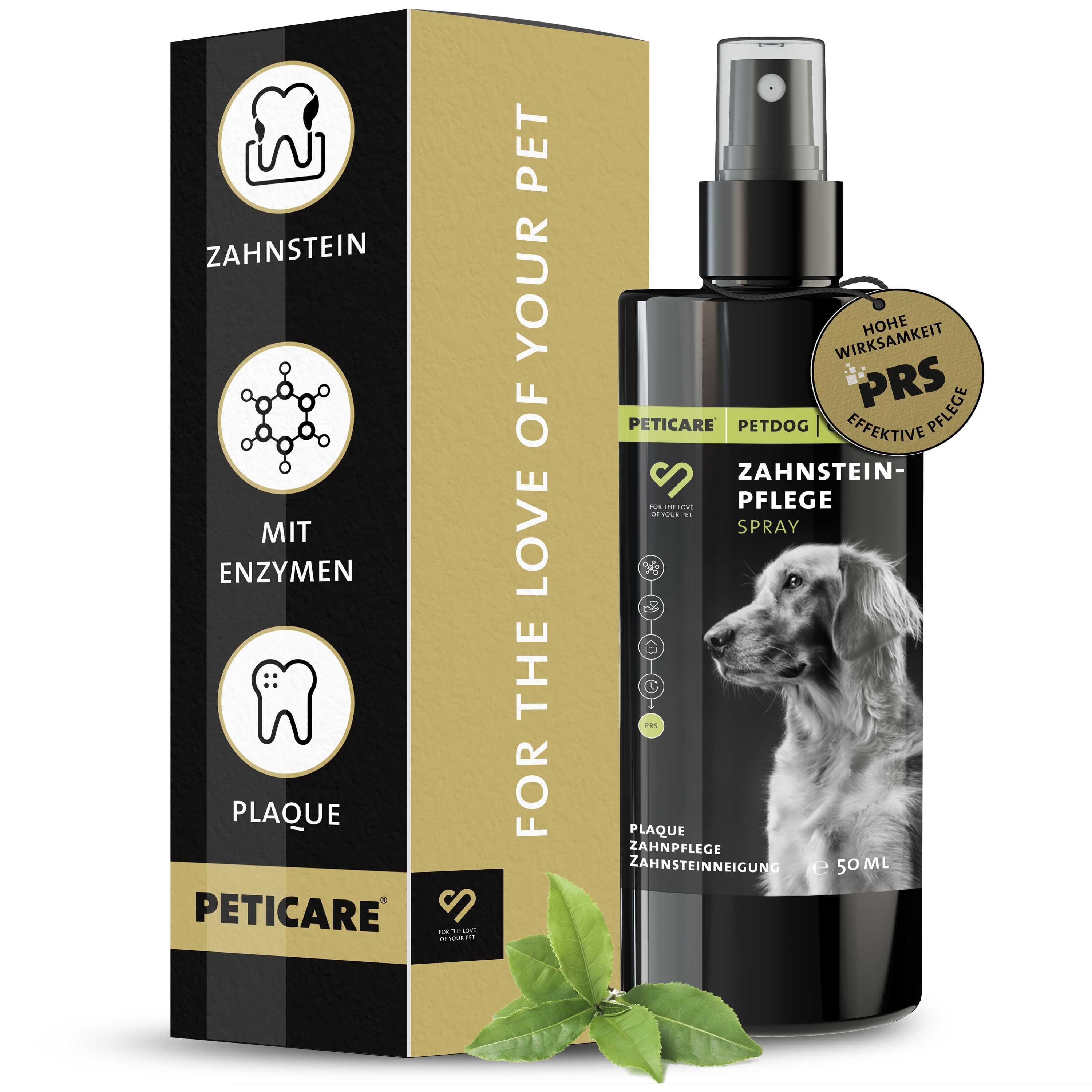 Peticare Zahnsteinpflege Spray für Hunde – Maulpflege Spray für frischen Atem und gepflegte Zähne