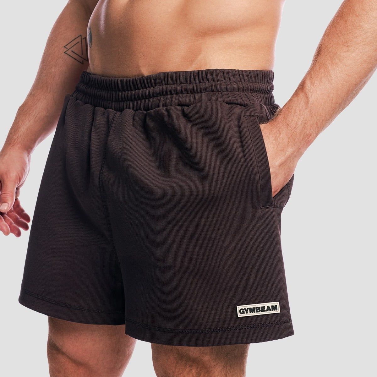 GymBeam Herren Shorts Oversized mit Kordelzug in Tee Braun