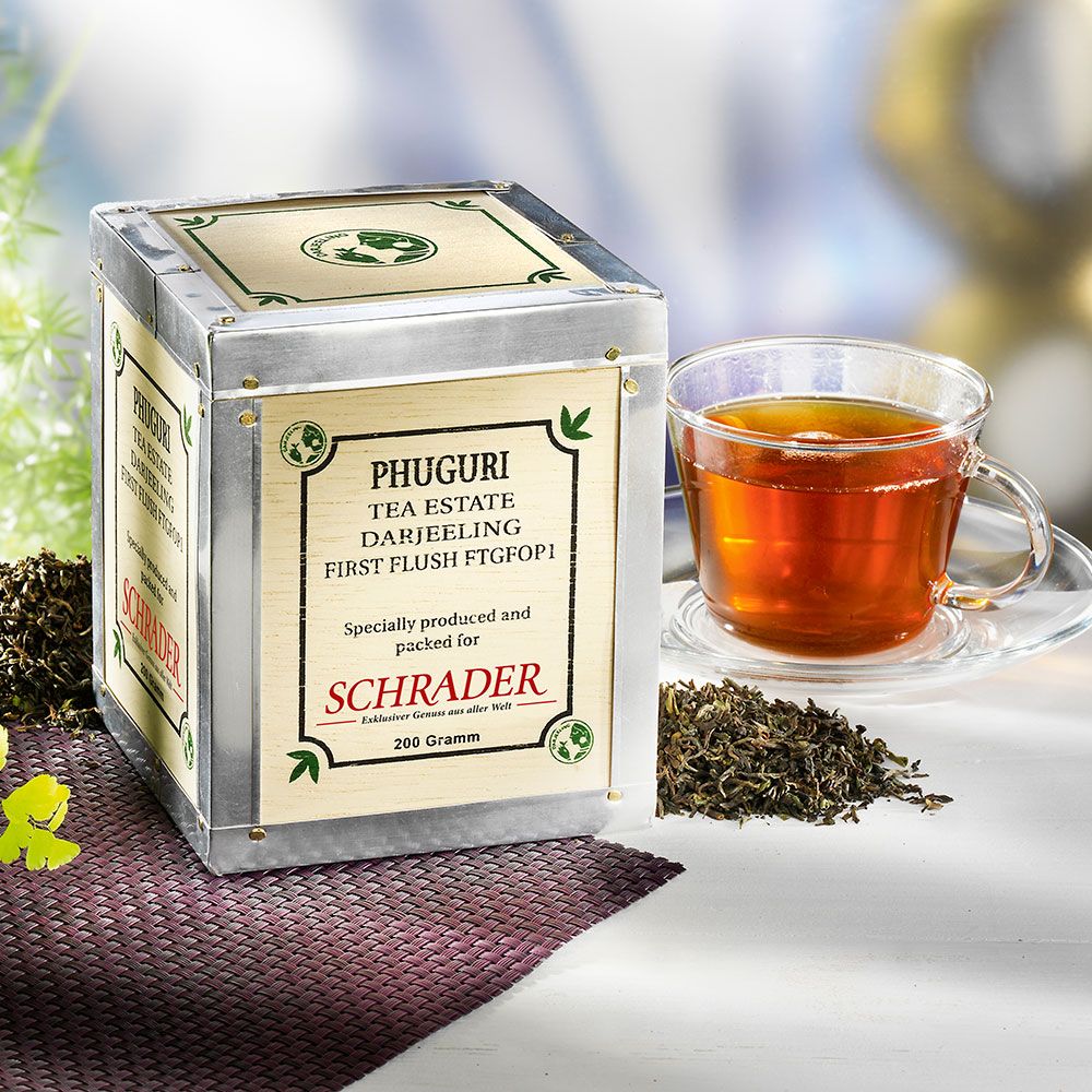 Schrader Schwarzer Tee Darjeeling First Flush Phuguri Ftgfop1 Bio 0,2 kg