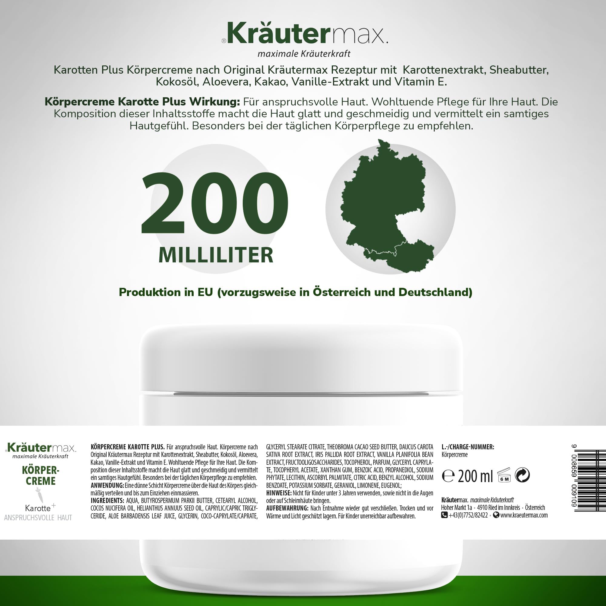 Kräutermax Körpercreme Karotte plus Sheabutter