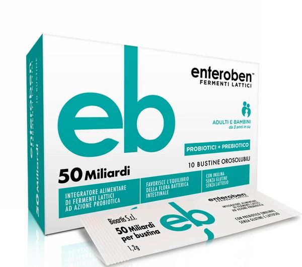 Enteroben 50 Miliardi Fermenti Lattici Per Disturbi Intestinali 10 Bustine - Immagine 6