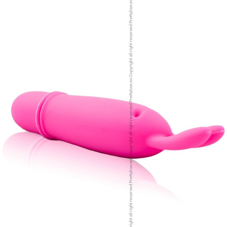 Pinkfarbener Vibrator in Hasenform. Mit zwei Ohren und abgerundeter Spitze.