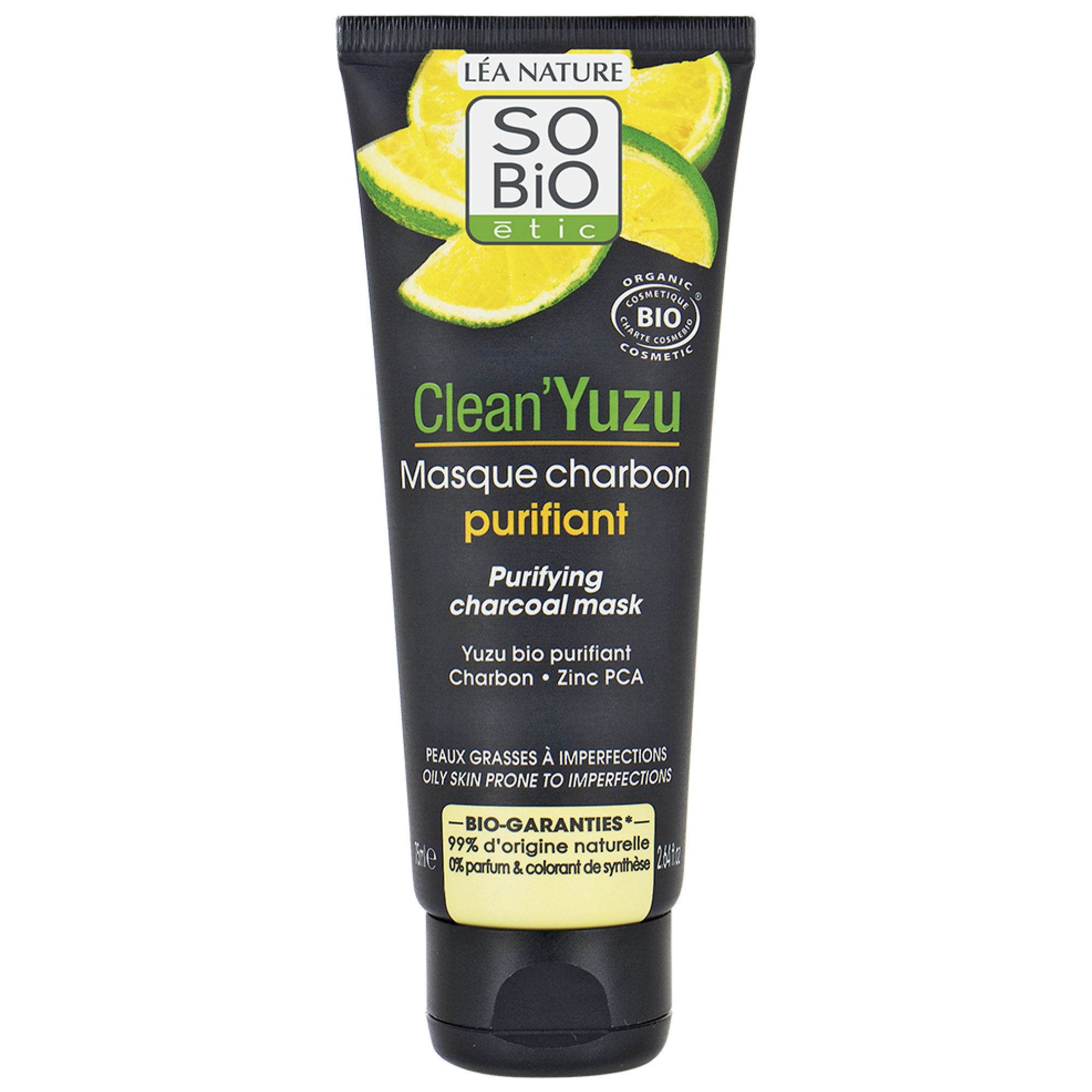 Léa Nature SO BIO étic Clean'Yuzu Maske mit aktivem Kohlenstoff Bio 13,7x6x3 cm